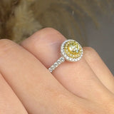 "Avlisse" Yellow 0.41 Carat Round Cut Natural Diamond Shoulder Engagement Ring HR294