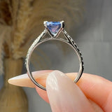 "Avra" Tanzanite 0.88 Carat Oval Cut Diamond Shoulder Engagement Ring HM298 HEERA DIAMONDS