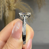 "Avren" 3.54 Carat Emerald Cut Lab Grown Diamond Shoulder Engagement Ring HLR486