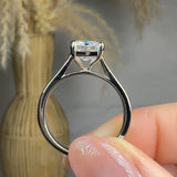 "Avren" 3.54 Carat Emerald Cut Lab Grown Diamond Shoulder Engagement Ring HLR486