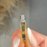 "Azelune" 0.68 Carat Round Cut Natural Diamond Half Eternity Ring MDR488