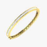 BAGUETTE CUT DIAMOND 1.82 CARAT CHANNEL HALF SETTING BANGLE LM JEWELLERY