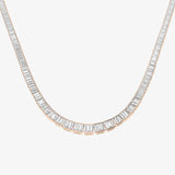 BAGUETTE CUT DIAMOND CHANNEL SETTING Necklace IN 18K WHITE GOLD