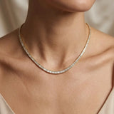 BAGUETTE CUT DIAMOND CHANNEL SETTING Necklace IN 18K WHITE GOLD