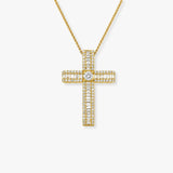 BAGUETTE CUT DIAMOND CROSS PENDANT