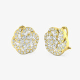 BAGUETTE & ROUND CUT 1.34 CARAT DIAMOND CLIP & PIN EARRINGS