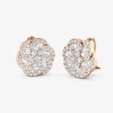 BAGUETTE & ROUND CUT 1.34 CARAT DIAMOND CLIP & PIN EARRINGS