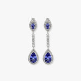 BLUE TOPAZ DROP EARRINGS IN 9K WHITE GOLD