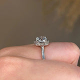"Becky" Halo Cushion Cut Engagement Ring HACC03 - HEERA DIAMONDS