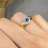 "Bellavique" 0.34 Carat Round Cut Natural Diamond Halo Shoulder Engagement Ring MSR174