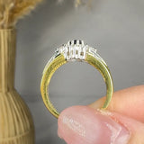 "Bellavique" 0.34 Carat Round Cut Natural Diamond Halo Shoulder Engagement Ring MSR174