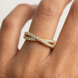 "Bianca" Crossover Micro Set 0.25ct Diamond Eternity Ring ET66