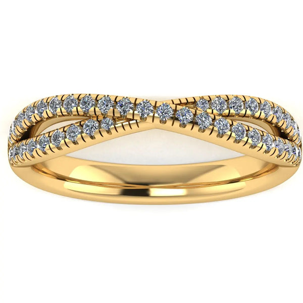"Bianca" Crossover Pavé Diamond Eternity Ring ET66 - HEERA DIAMONDS