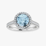 "Bloom" 1 Carat Round Cut Diamond Shoulder Engagement Ring HLR456