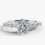 "Bree" Oval Cut 5 Carat Diamond Shoulder Engagement Ring HEERA DIAMONDS