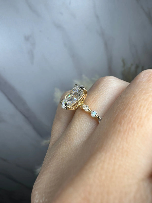 "Bree" Oval Cut 5 Carat Diamond Shoulder Engagement Ring HEERA DIAMONDS