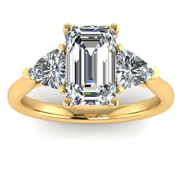 "Brenzy" Emerald Cut 2.5 Carat Three Stone Trilogy Engagement Ring 3SEC08 HEERA DIAMONDS