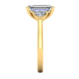 "Brenzy" Emerald Cut 2.5 Carat Three Stone Trilogy Engagement Ring 3SEC08 HEERA DIAMONDS