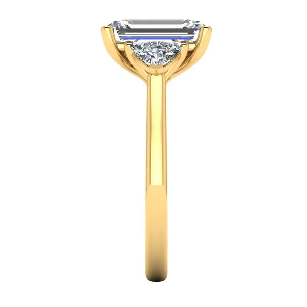 "Brenzy" Emerald Cut 2.5 Carat Three Stone Trilogy Engagement Ring 3SEC08 HEERA DIAMONDS