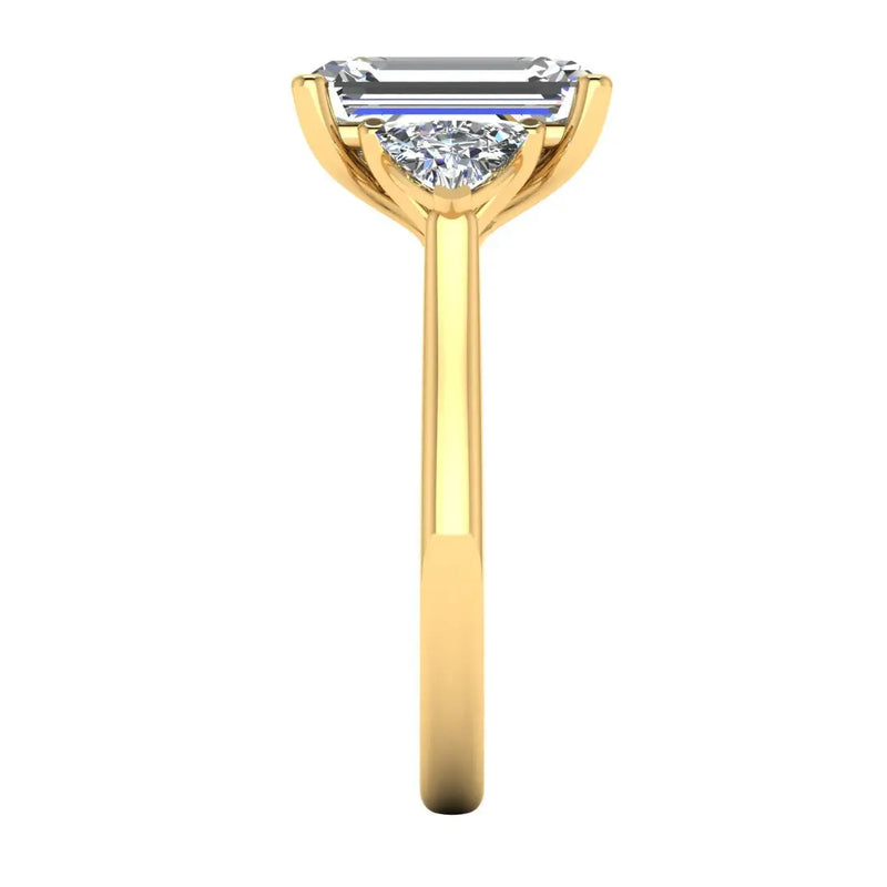 "Brenzy" Emerald Cut 2.5 Carat Three Stone Trilogy Engagement Ring 3SEC08 HEERA DIAMONDS