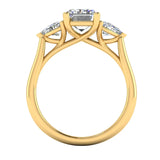 "Brenzy" Emerald Cut 2.5 Carat Three Stone Trilogy Engagement Ring 3SEC08 HEERA DIAMONDS