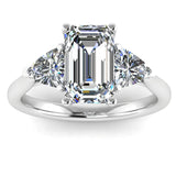 "Brenzy" Emerald Cut 2.5 Carat Three Stone Trilogy Engagement Ring 3SEC08 HEERA DIAMONDS