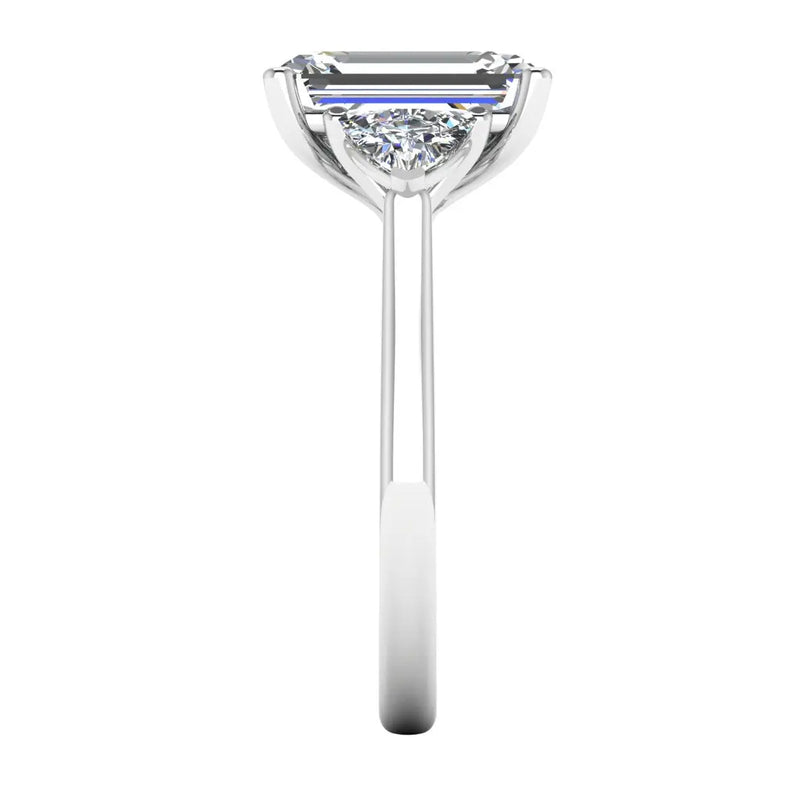 "Brenzy" Emerald Cut 2.5 Carat Three Stone Trilogy Engagement Ring 3SEC08 HEERA DIAMONDS