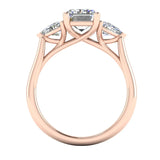 "Brenzy" Emerald Cut 2.5 Carat Three Stone Trilogy Engagement Ring 3SEC08 HEERA DIAMONDS