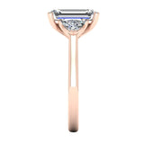 "Brenzy" Emerald Cut 2.5 Carat Three Stone Trilogy Engagement Ring 3SEC08 HEERA DIAMONDS