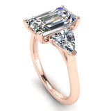 "Brenzy" Emerald Cut 2.5 Carat Three Stone Trilogy Engagement Ring 3SEC08 HEERA DIAMONDS