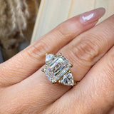"Brenzy" Emerald Cut 2.5 Carat Three Stone Trilogy Engagement Ring 3SEC08 HEERA DIAMONDS