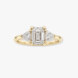 "Brenzy" Emerald Cut 2.5 Carat Three Stone Trilogy Engagement Ring 3SEC08