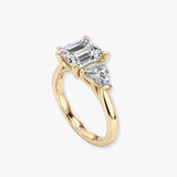 "Brenzy" Emerald Cut 2.5 Carat Three Stone Trilogy Engagement Ring 3SEC08