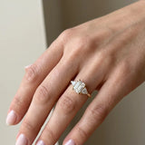 "Brenzy" Emerald Cut 2.5 Carat Three Stone Trilogy Engagement Ring 3SEC08