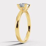 "Brooke" 2.50 Carat Solitaire Asscher Cut Diamond Platinum Prongs Yellow Gold Band Engagement Ring