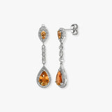 CITRINE DROP EARRINGS IN 9K WHITE GOLD