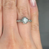 "Cal" 0.53 Carat Round Cut Natural Diamond Shoulder Engagement Ring HM781