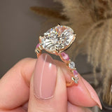 "Capri" Oval Cut Pink Diamond Shoulders Engagement Ring - HEERA DIAMONDS