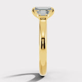 "Celia" Trilogy Three Stone 5 Carat Emerald Cut Diamond Tapered Baguette Shoulder Engagement Ring