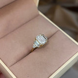 "Celia" 5 Carat Emerald Cut Diamond Tapered Baguette Shoulder Engagement Ring - HEERA DIAMONDS