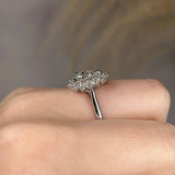 "Chelsea" Star Halo Pear Cut Diamond Engagement Ring - HEERA DIAMONDS