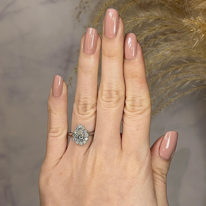 "Chelsea" Star Halo Pear Cut Diamond Engagement Ring - HEERA DIAMONDS