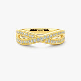 "Ciana" Crossover Grain Set 0.20ct Diamond Eternity Ring ET67