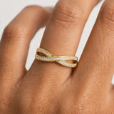 "Ciana" Crossover Grain Set 0.20ct Diamond Eternity Ring ET67