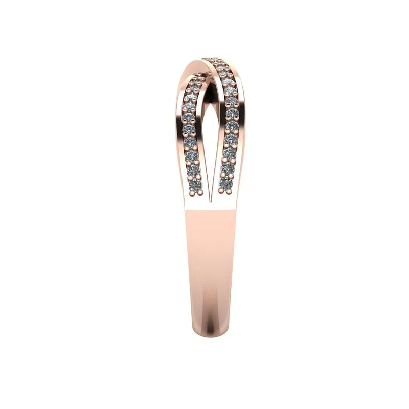 "Ciana" Crossover Pavé Diamond Eternity Ring ET67 - HEERA DIAMONDS