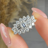 "Cireva" 1.15 Carat Round & Emerald Cut Natural Diamond Engagement Ring MDR4310