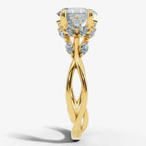 "Clandestine" Oval Cut 2.5 Carat Diamond Shoulder  18KT Yellow Gold Engagement Ring DSOC06 HEERA DIAMONDS