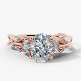 "Clandestine" Oval Cut Diamond Shoulder 2.5 Carat 18KT Yellow Gold Engagement Ring - Rose Gold