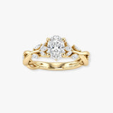 "Clandestine" Oval Cut 2.5 Carat Diamond Shoulder  18KT Yellow Gold Engagement Ring DSOC06