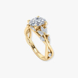 "Clandestine" Oval Cut 2.5 Carat Diamond Shoulder  18KT Yellow Gold Engagement Ring DSOC06